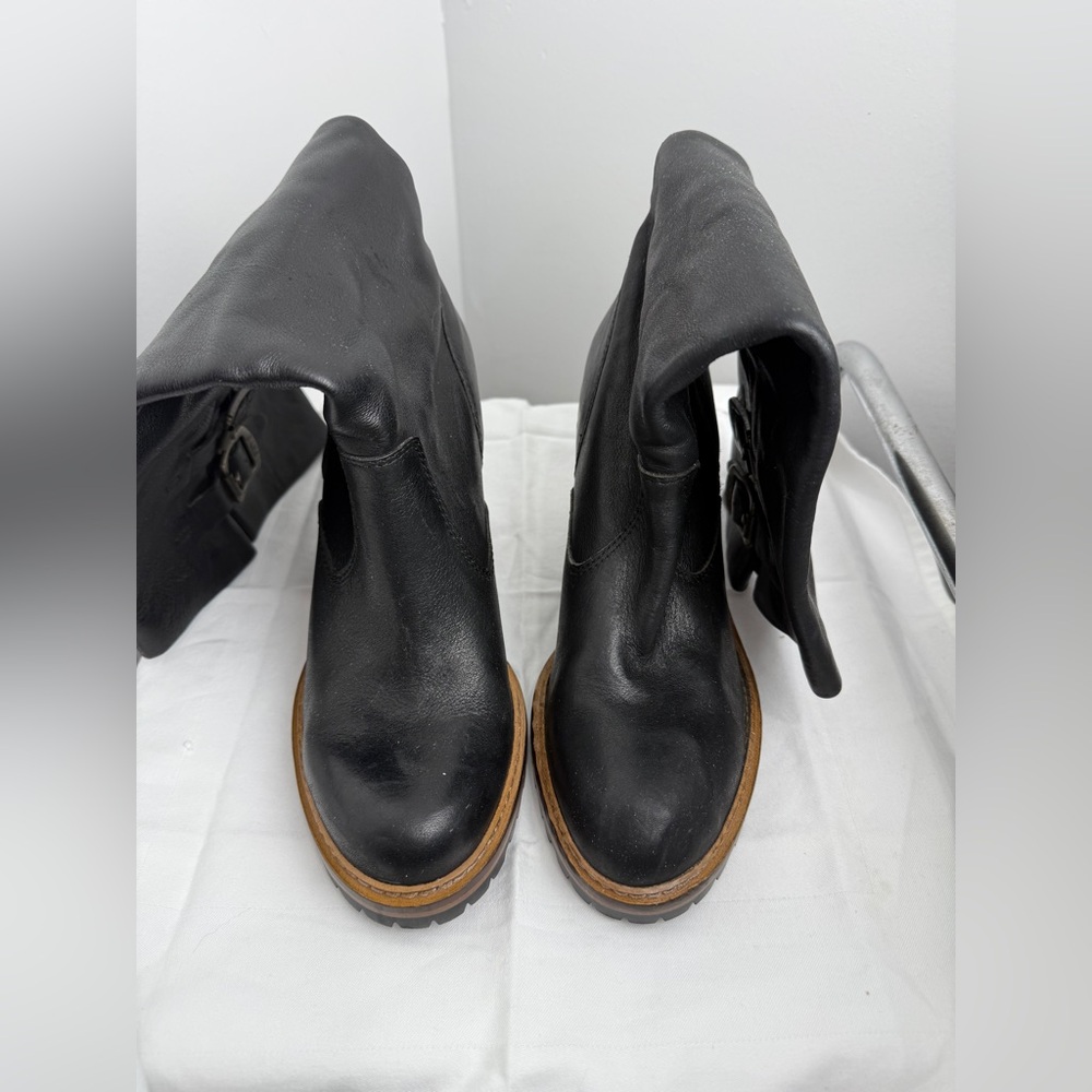 Frye‎ Black Leather Heeled Boots